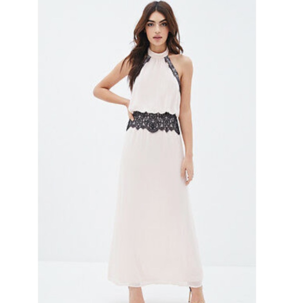 NWT/NBW blush pink and lace maxi dress
